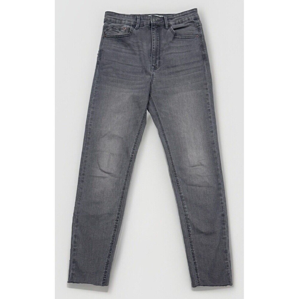 Stradivarius Jeans Womens 8 Skinny Super High Waist Light Gray Measures 28 x 26